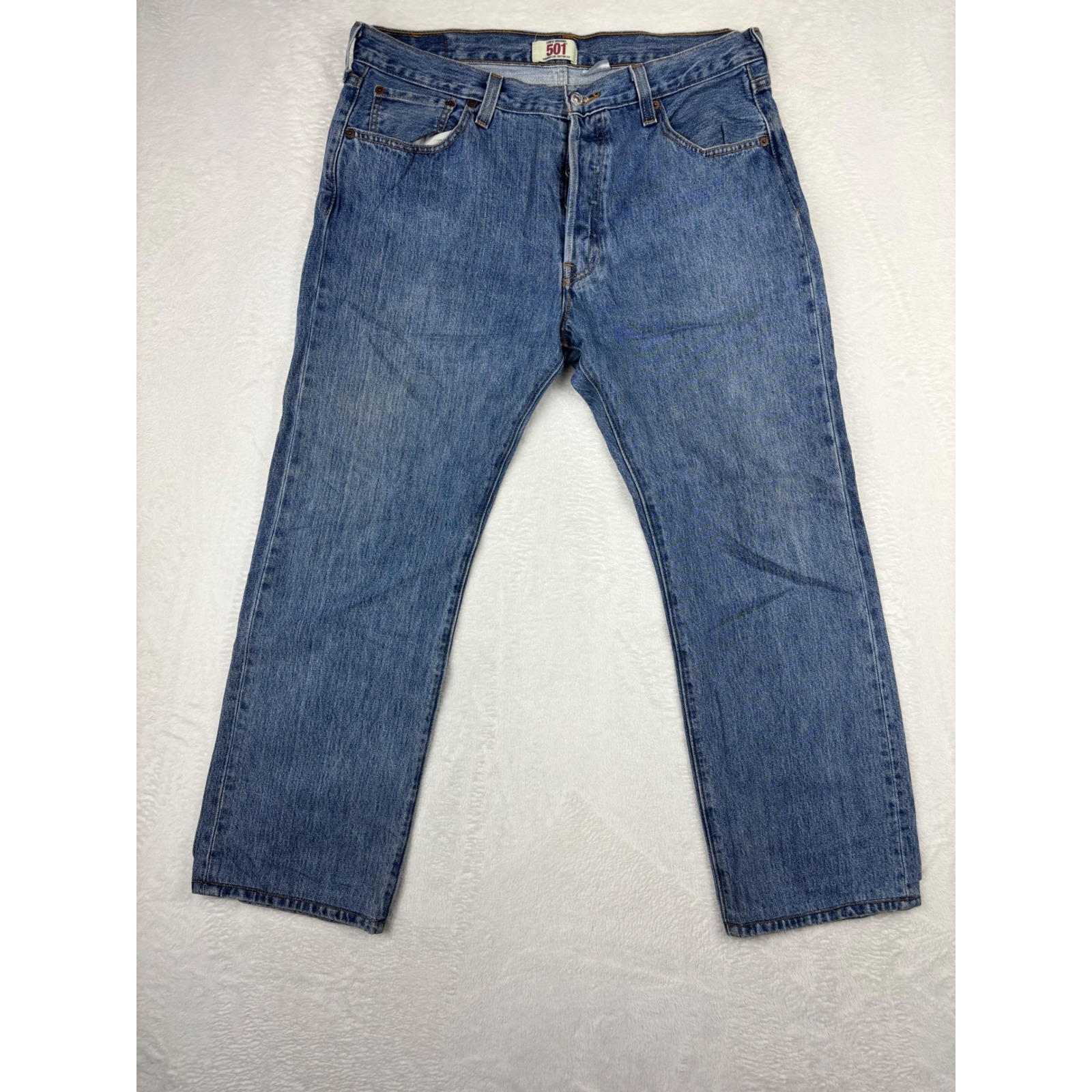 Levis 501 Vintage Y2k Mens 36x30 Straight Leg Medium Grungy Festival Wash Cb5-1